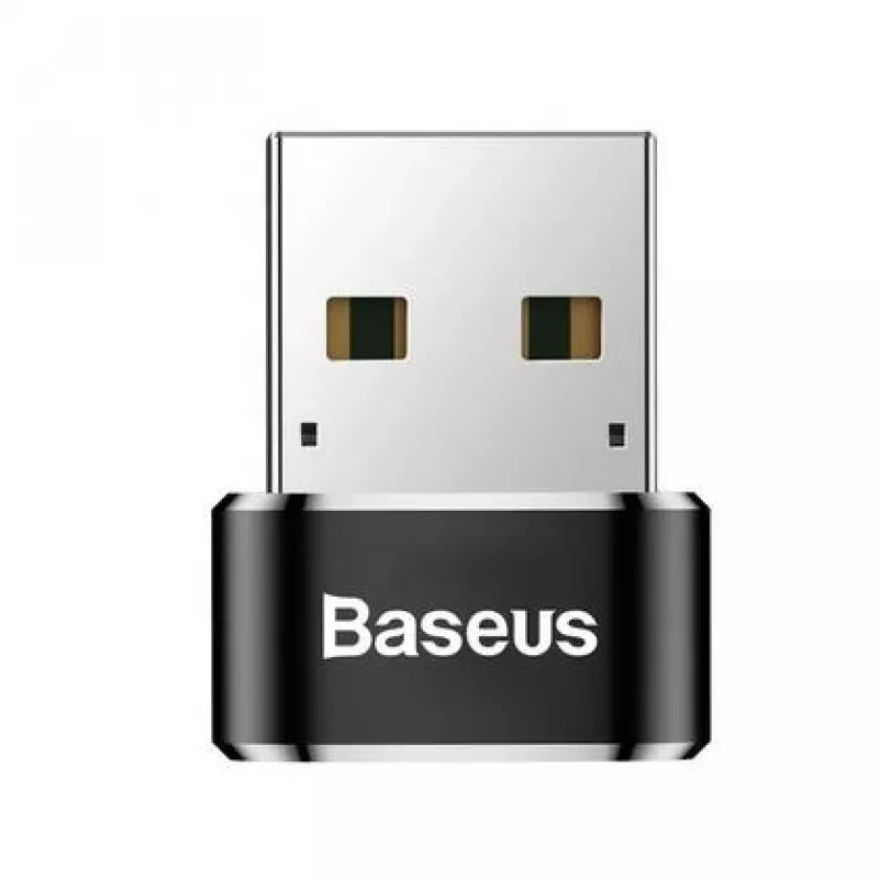 Adaptador conversor Baseus ficha USB para conector fêmea USB-C preto