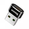 Adaptador conversor Baseus ficha USB para conector fêmea USB-C preto