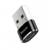 Adaptador conversor Baseus ficha USB para conector fêmea USB-C preto