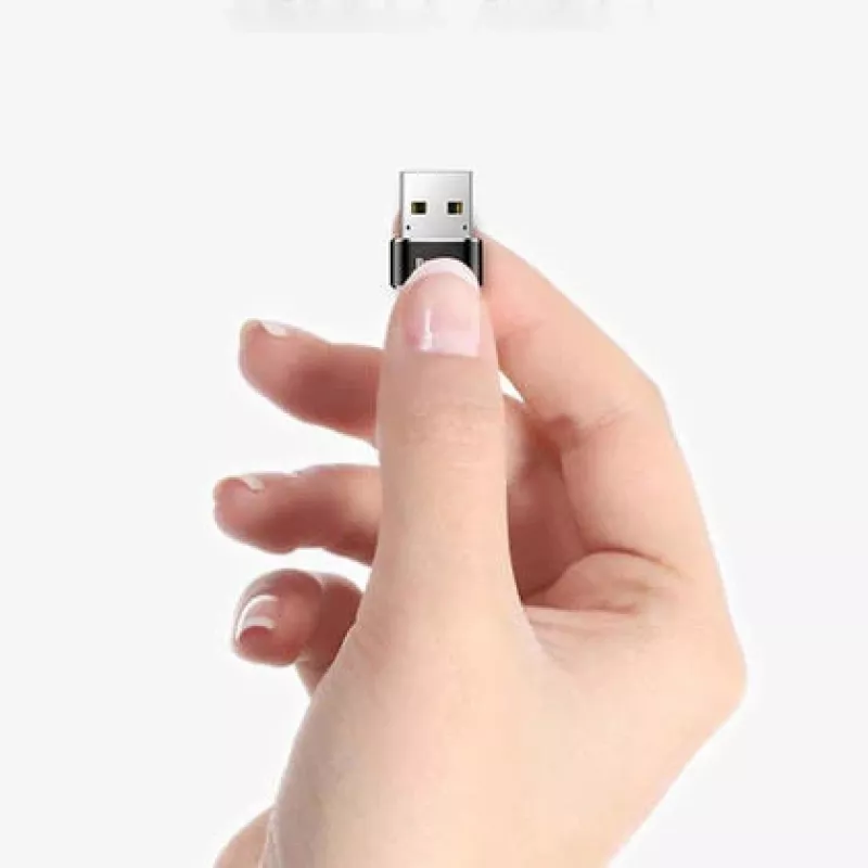 Adaptador conversor Baseus ficha USB para conector fêmea USB-C preto