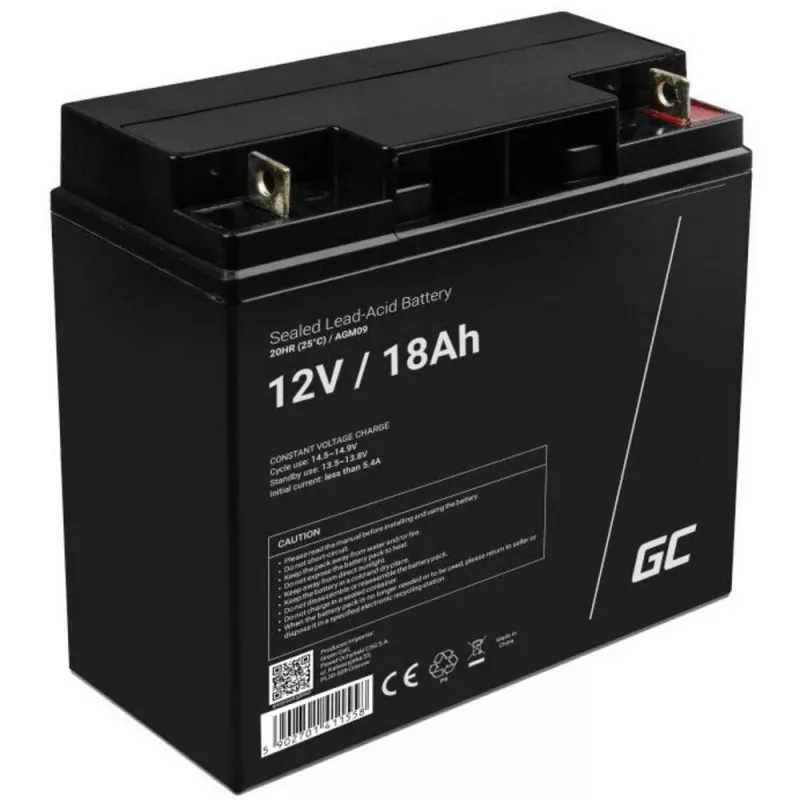 Bateria UPS Green Cell AGM05 — 12 V 7,2 Ah chumbo-ácido (VRLA), 95 mm A, 151×65 mm, 2,15 kg