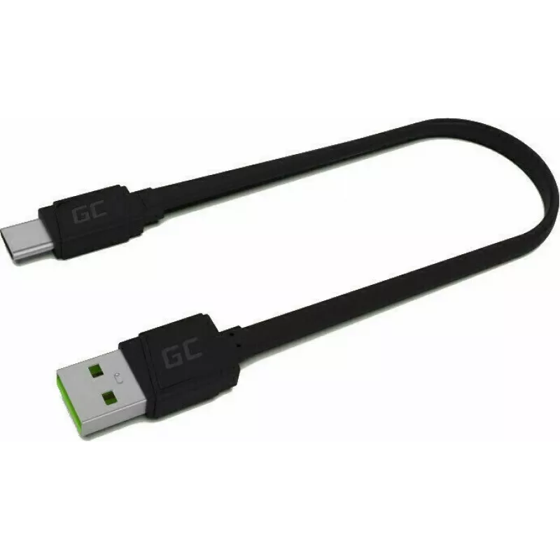 Cabo USB-A para USB-C Green Cell KABGC03 — 0,25 m, preto, 480 Mbit/s