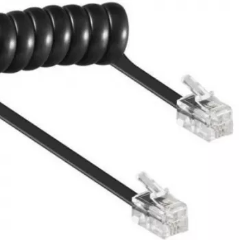 Cabo espiral RJ10/4P4C/2m/preto