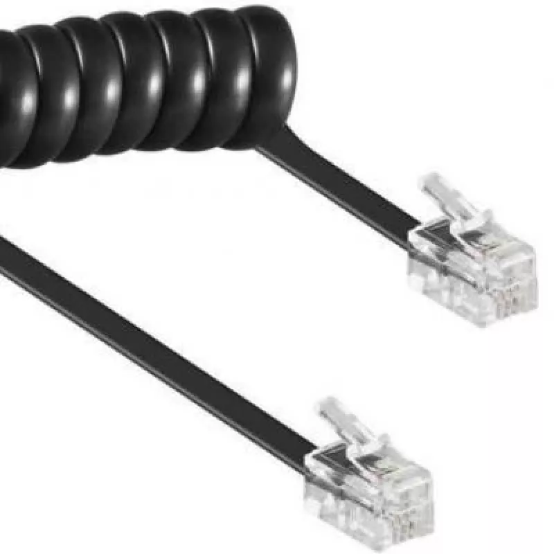 Cabo espiral RJ10/4P4C/2m/preto