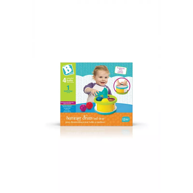 Brinquedo martelo com bolas B-kids 1164883N com bolas coloridas e sons musicais