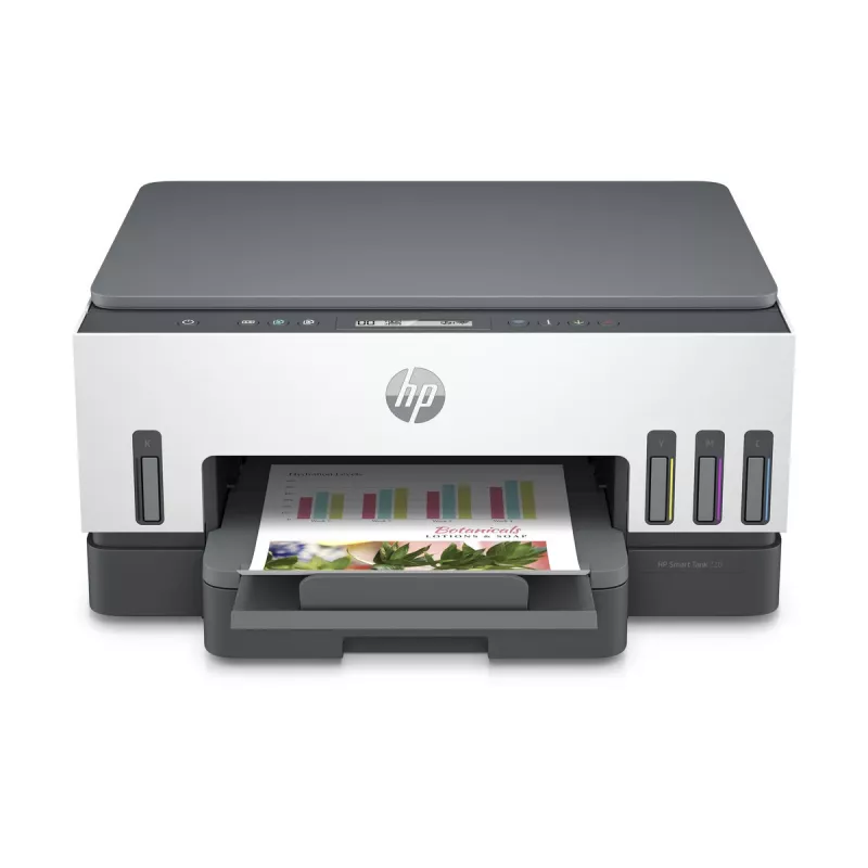 Impressora multifunções HP Smart Tank 720 — jato de tinta térmico, cor, A4, Wi‑Fi, duplex, 4800x1200 dpi