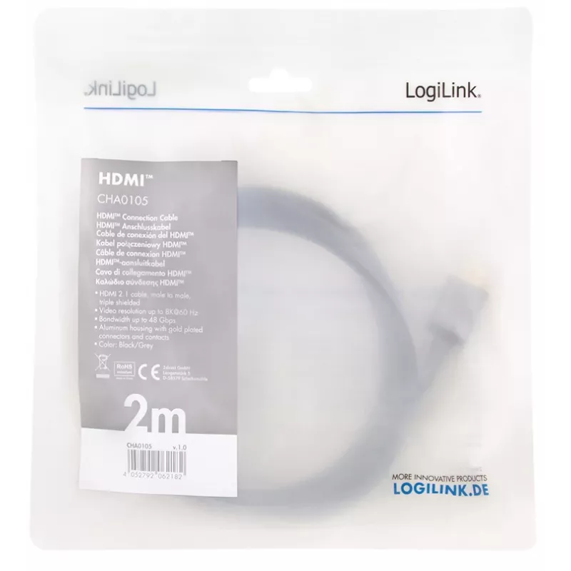 Cabo HDMI LogiLink CHA0105 2 m