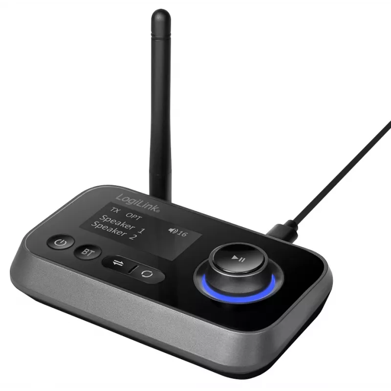 Transmissor/receptor de áudio Bluetooth LogiLink BT0062 BT 5.0 alcance 10 m