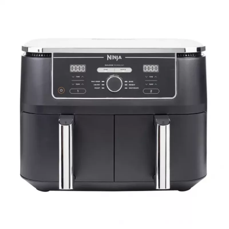 Fritadeira de ar quente Ninja AF400EU dupla 9,5 L autónoma 2470 W fritadeira de ar quente preta
