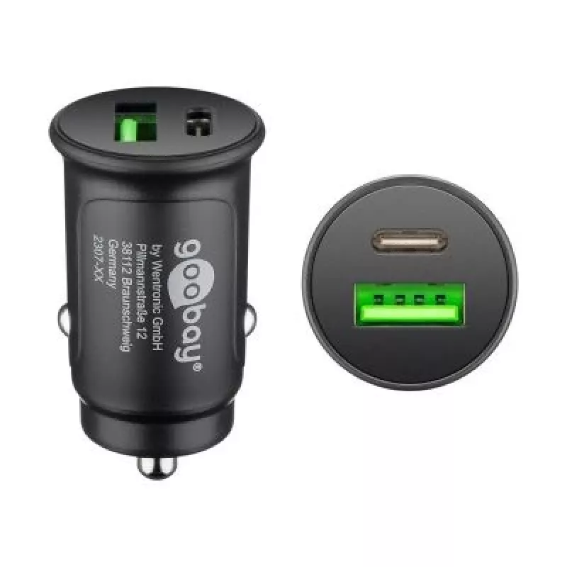Goobay 59521 Carregador móvel universal preto isqueiro carregamento rápido automóvel