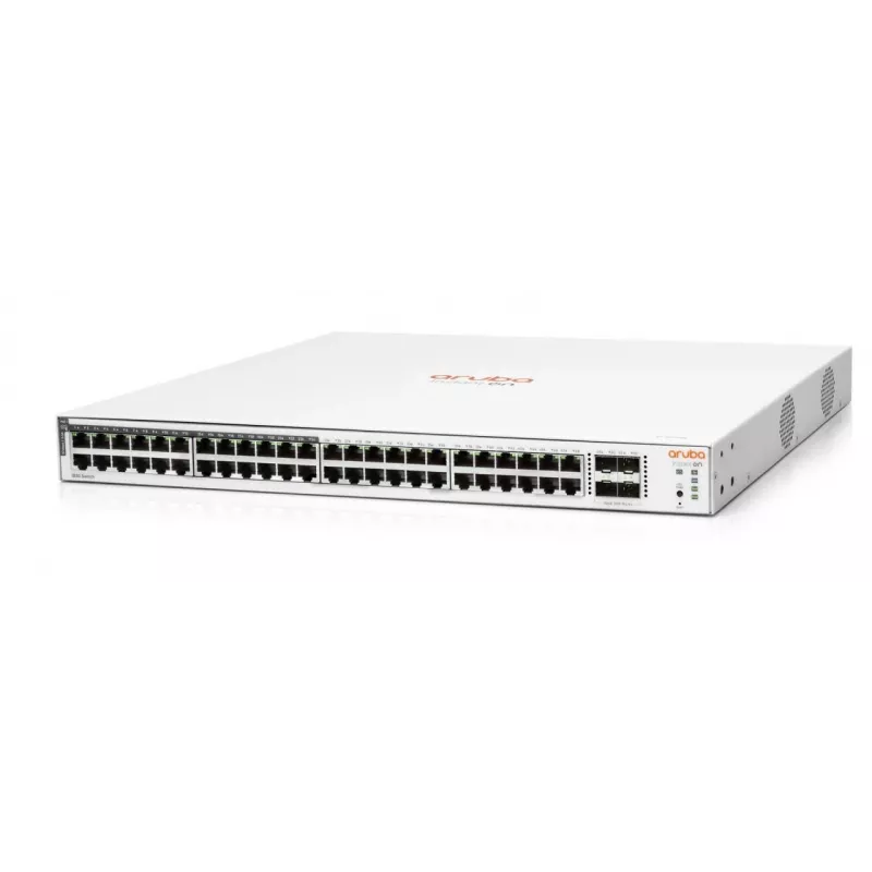 Comutador gerido HPE Aruba Networking Aruba Instant On 1830 48G 24p Classe4 PoE 4SFP 370W L2 Gigabit Ethernet (10/100/1000) Power over Ethernet (PoE) 1U