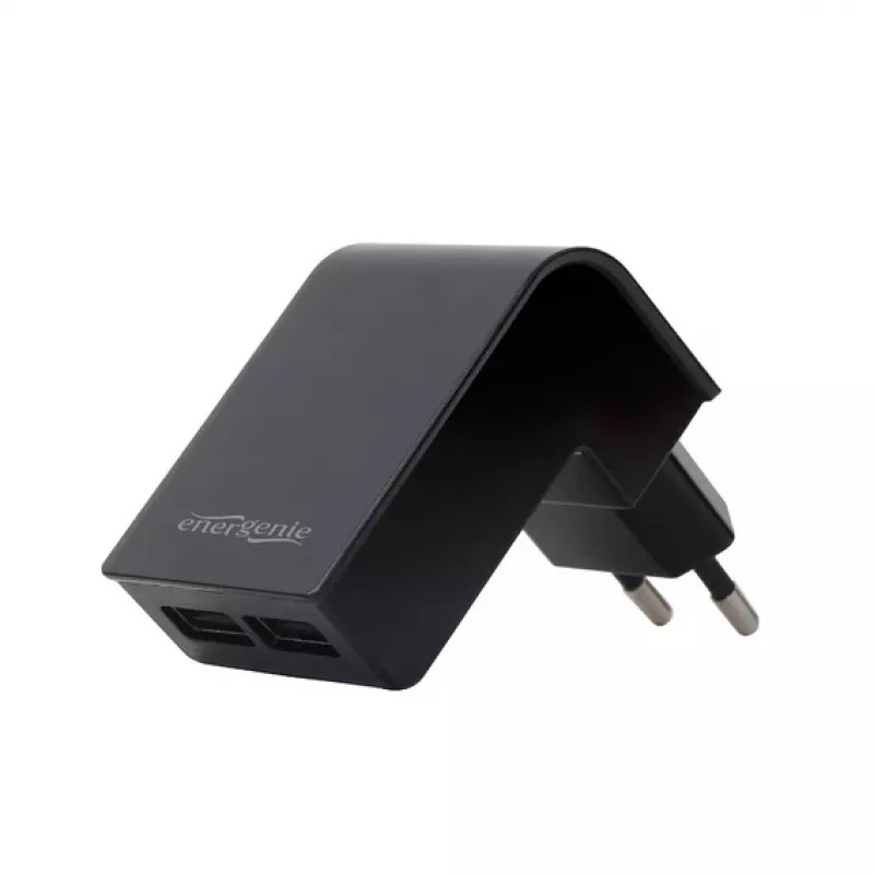 Carregador de automóvel Gembird EG-U2C2A-CAR-02, entrada 12–24V, saída 5V/2,1A, 2× USB 2.0, preto