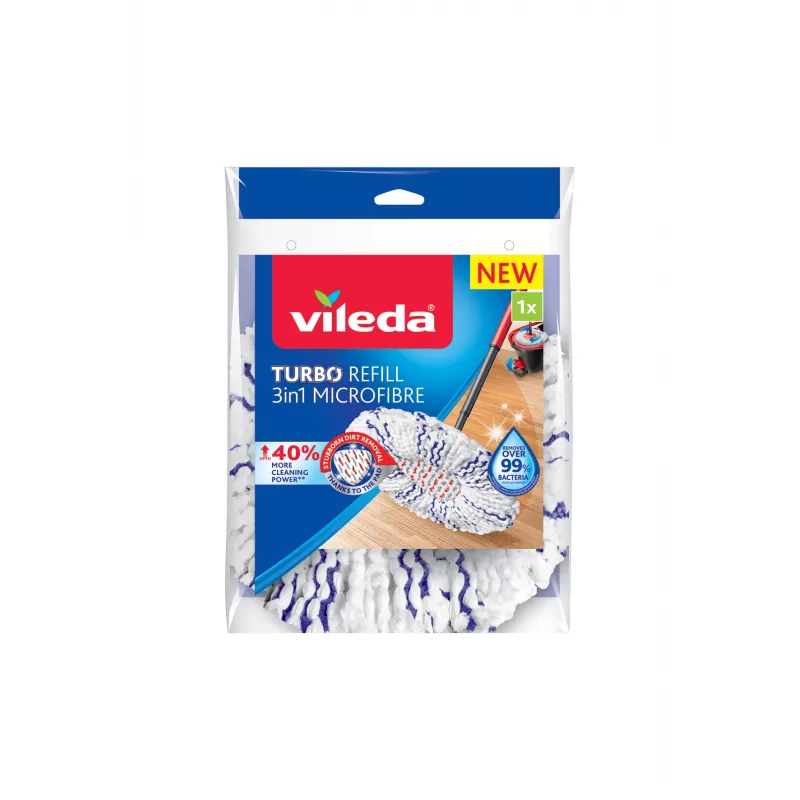 Vileda TURBO 3em1 pano de microfibra para esfregona giratória, 1 unid.