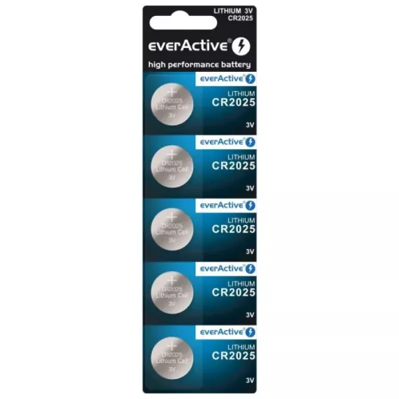 Pilha de lítio mini everActive CR2025 - Blister 5 unid.