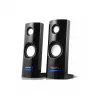 Altifalantes para PC com fios 2 vias Audiocore AC860, 2.0 canais, 4 W RMS, alimentação USB, entrada de 3,5 mm, preto