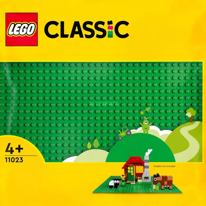 LEGO 11023 Classic Placa de base verde quadrada 32x32 pinos construção relva base de construção e exposição conjunto individual