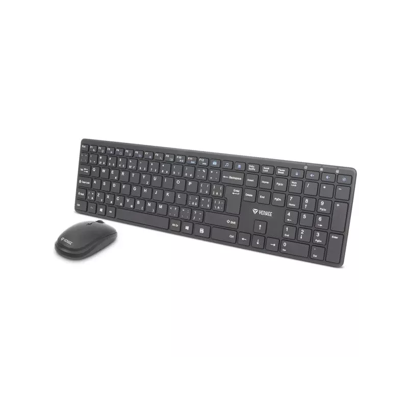 Conjunto de teclado e rato sem fios YENKEE YKB 2008CS — 2,4 GHz USB, layout compacto