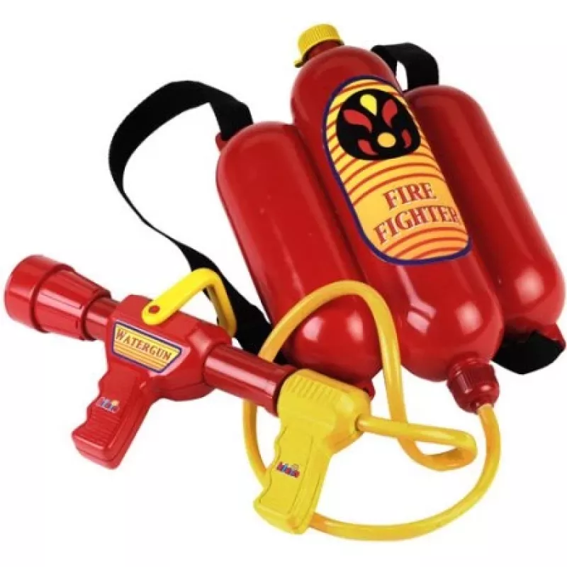 Mochila de bombeiro profissional com pistola de água Theo Klein brinquedo lança-água