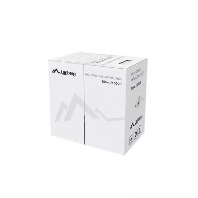 Cabo de rede LANBERG Cat5e U/UTP LCU5-12CU-0305-BK, 24 AWG cobre, 305 m, preto