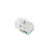Módulo Keystone LANBERG KSU6-1090, Cat6 U/UTP plano, ficha RJ-45 para conector fêmea LSA, AWG 22/26, 14.5×16.1 mm, branco