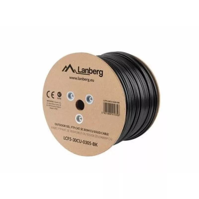 Cabo de rede Lanberg LCF5-30CU-0305-BK RJ45 Cat5e 305 m preto