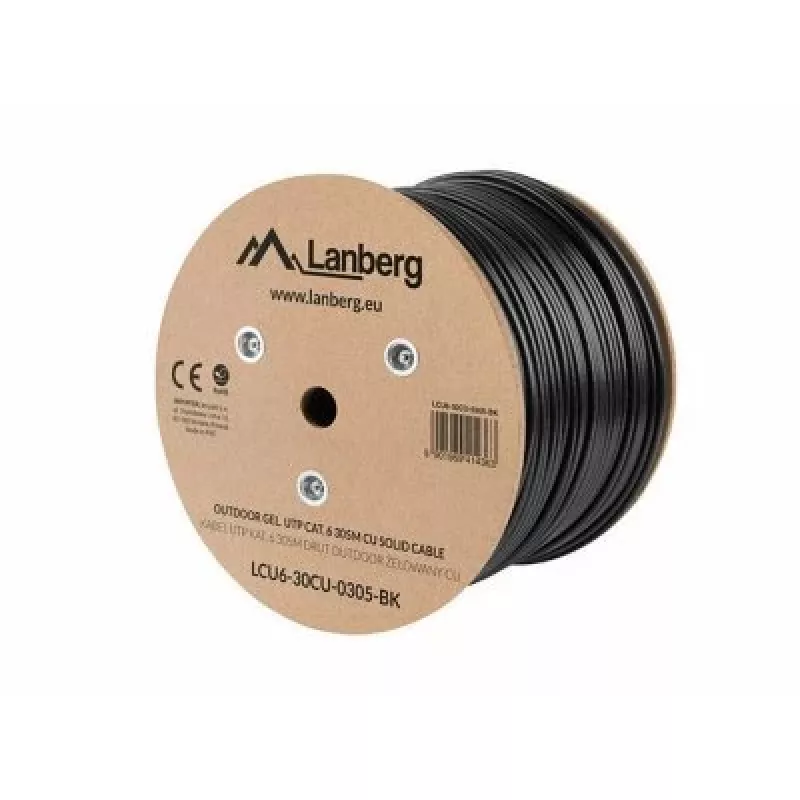 Cabo de rede Lanberg LCU6-30CU-0305-BK preto 305 m Cat.6 U/UTP (UTP) exterior