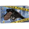 Revólver de polícia de brinquedo em metal Gonher 8 tiros, construção em metal, modelo 258441