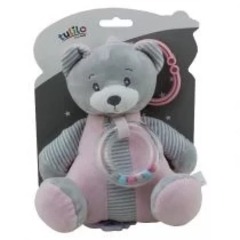 Caixa de música TULILO 9109 Urso de peluche rosa 18 cm – caixa de música mecânica