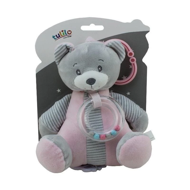 Caixa de música TULILO 9109 Urso de peluche rosa 18 cm – caixa de música mecânica