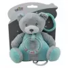 Caixa de música TULILO Urso de peluche verde-menta 18 cm — brinquedo musical mecânico, 18 cm de altura