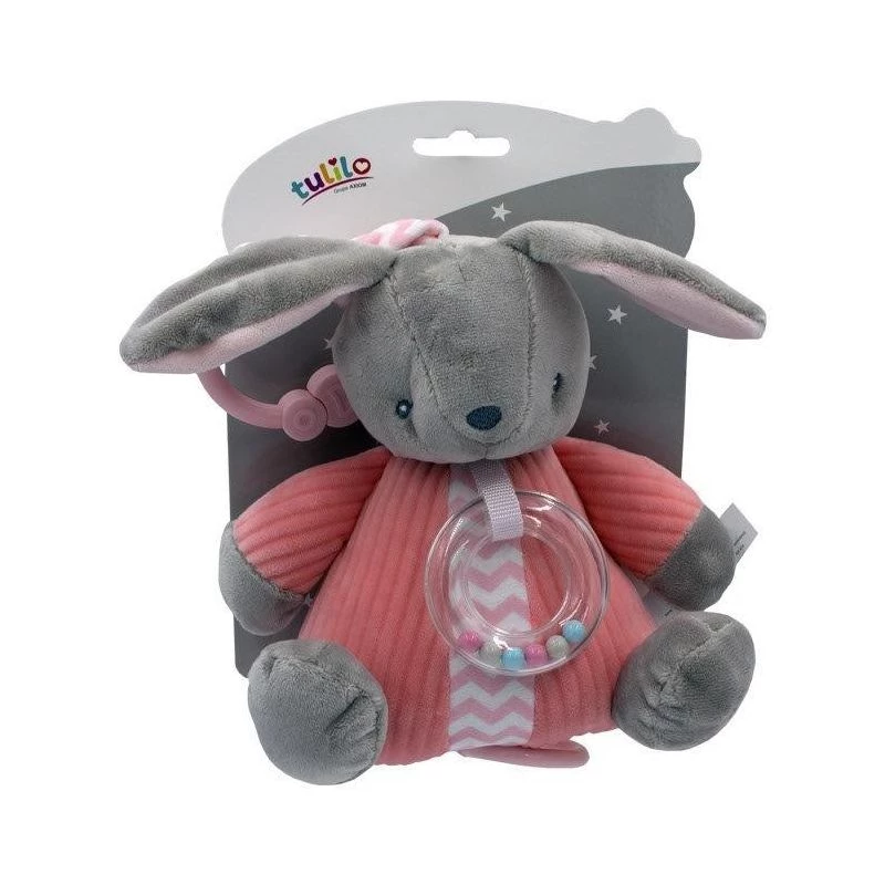 Caixa de música TULILO Coelho 9115, brinquedo musical de peluche, 18 cm de altura