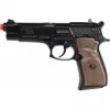 Pistola de polícia de brincar em metal Pulio modelo 15539/6 — construção em metal, acessório de brinquedo