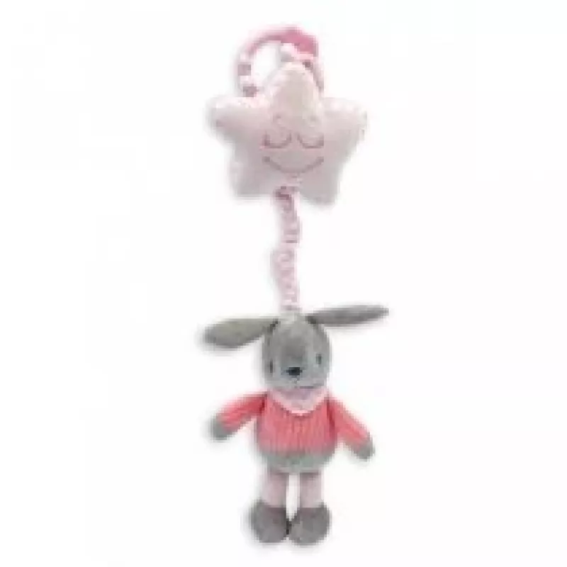 Caixa de música de peluche TULILO coelho 38 cm modelo 9026 — brinquedo musical coelho, 38 cm