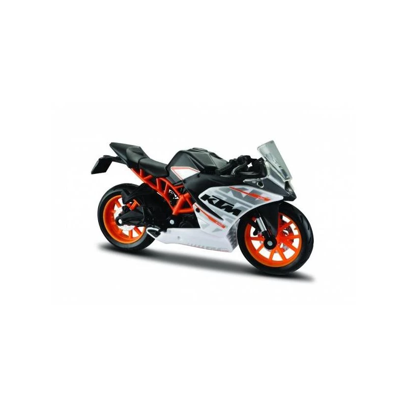 Modelo de mota em ferro fundido KTM RC390 escala 1:18 com base de exposição