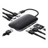 AUKEY CB-C71 hub USB-C 8 em 1, 3x USB-A 3.0, HDMI 4K@30Hz, Gigabit RJ45, SD/microSD, USB-C PD 100 W, cabo de 0,15 m, alumínio, preto
