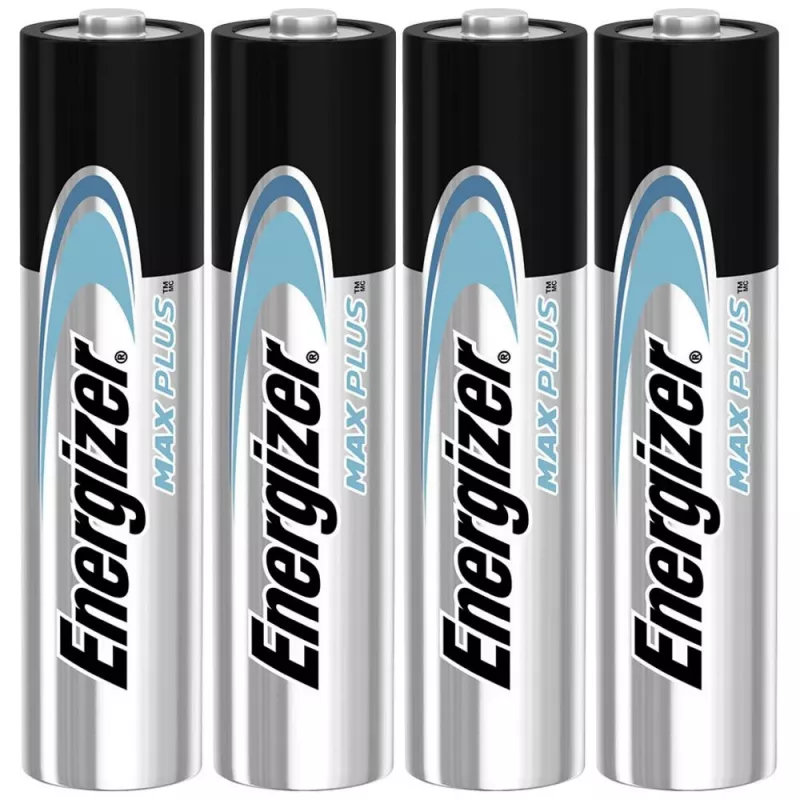 Pilha descartável Energizer MAXPLUS AAA pack de 4, alcalina, 1,5 V, temperatura de funcionamento -18–55 °C