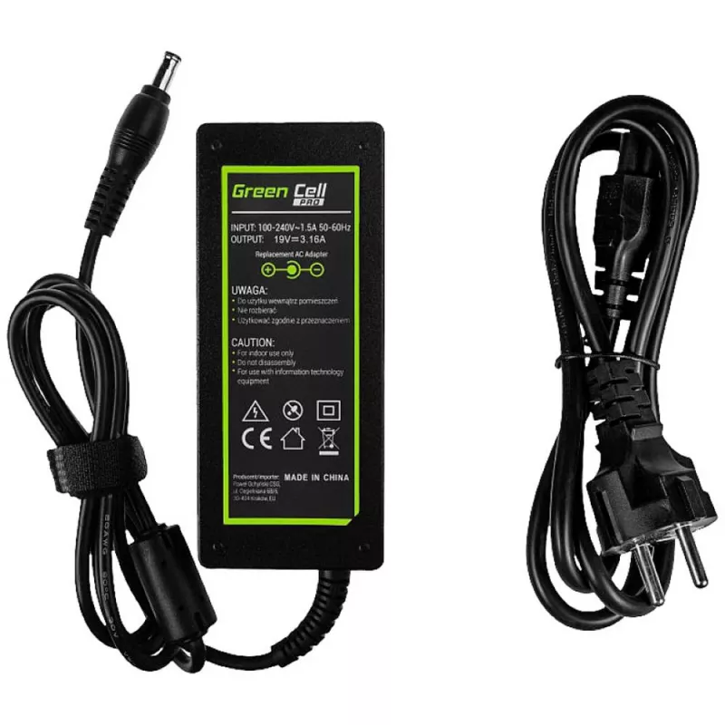 Fonte de alimentação/transformador Green Cell AD20P interior 60 W preto