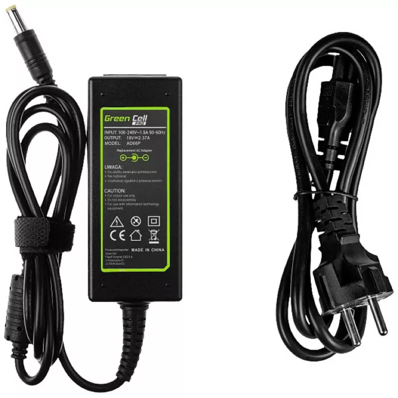 Carregador Green Cell Pro para Acer Aspire E5-511 E5-521 E5-573 E5-573g Es1-131 Es1-512 Es1-531 V5-171 19V 2,37A 45W