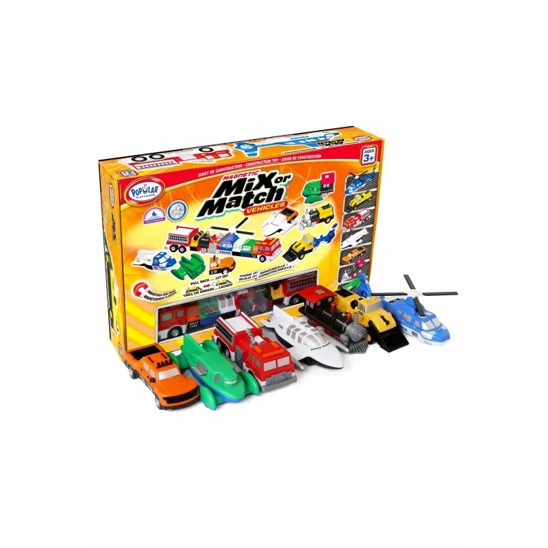 Conjunto de veículos Popular Playthings Magnetic Mix or Match