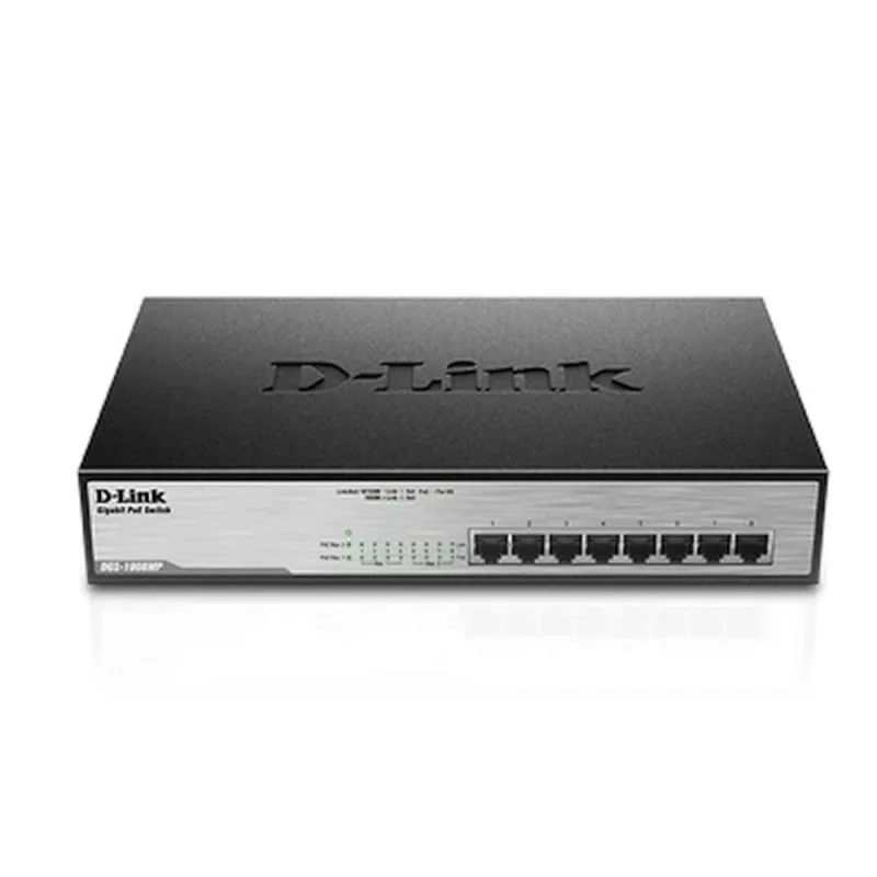 Switch não gerido D-Link DGS-1008MP 8 portas desktop Gigabit Max PoE Switch