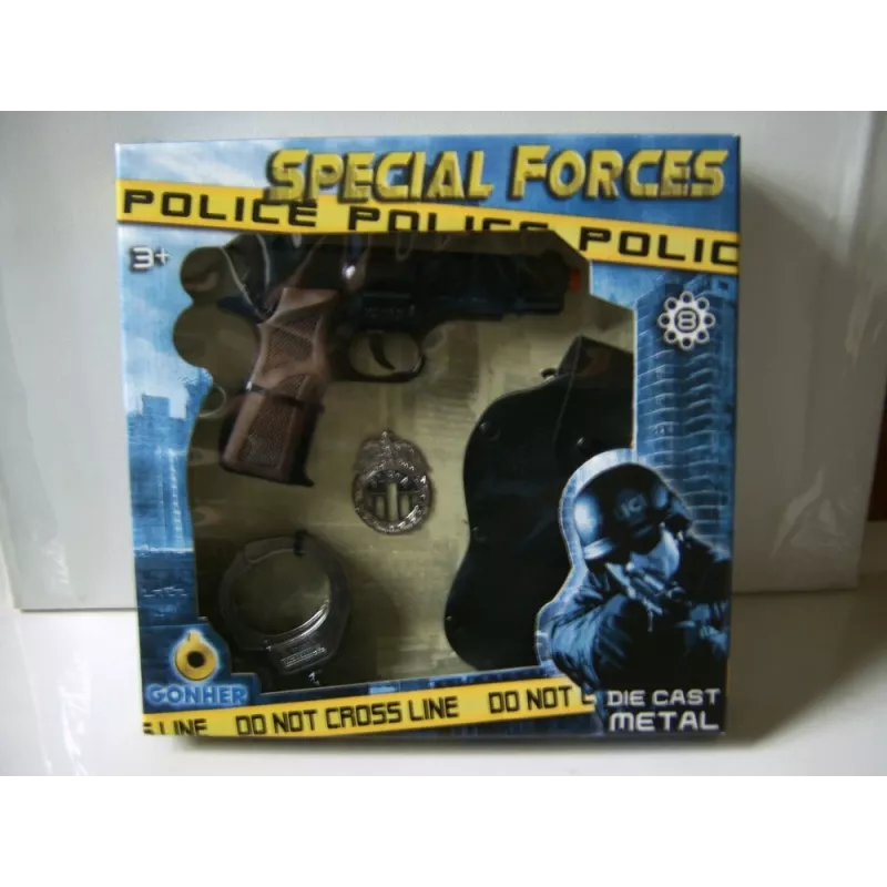 Conjunto de polícia de brincar Pulio 155425/6 com acessórios – figura de role-play e equipamento
