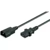 Extensão de cabo de alimentação Goobay Wentronic, 1 m, preto – ficha C14 (ligação de aparelho) > conector fêmea C13 (ligação de aparelho) (95125)
