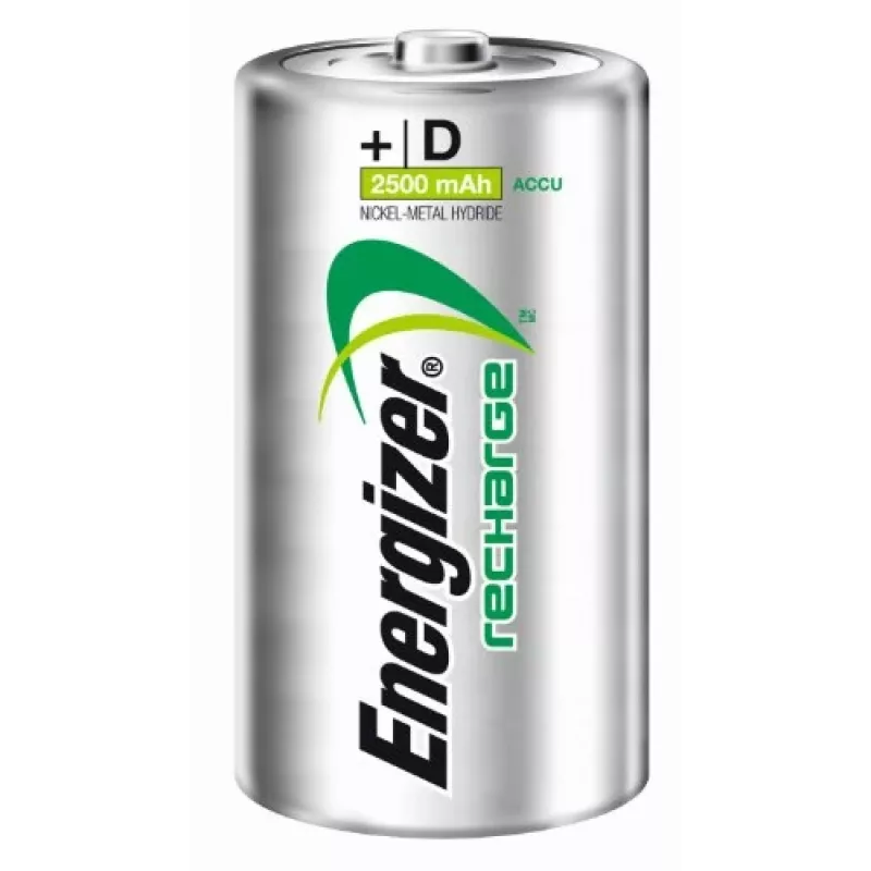 Pilha recarregável NiMH Energizer D 2500mAh - pack de 2