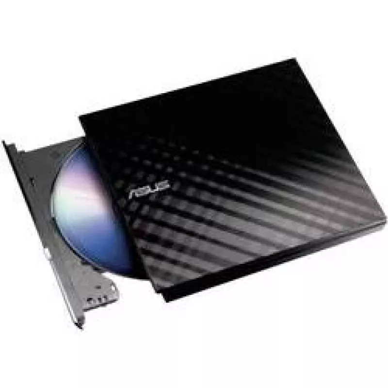 Unidade ótica externa DVD±RW ASUS SDRW-08D2S-U Lite, USB 2.0, preta, 24x CD / 8x DVD, 142×142×20 mm