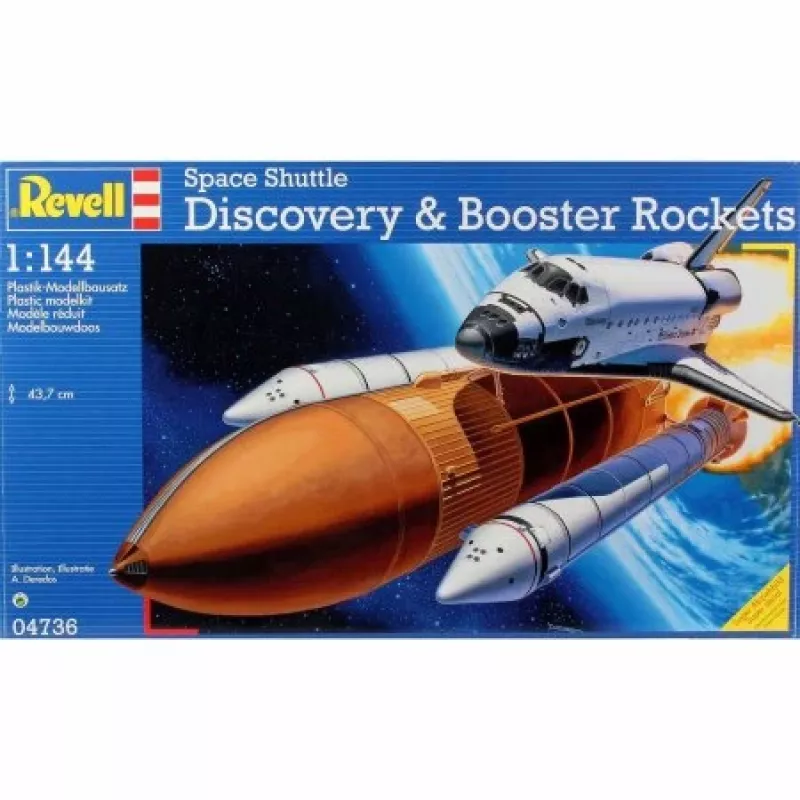 Kit de montagem do vaivém espacial Revell Space Shuttle Discovery + foguetões propulsores