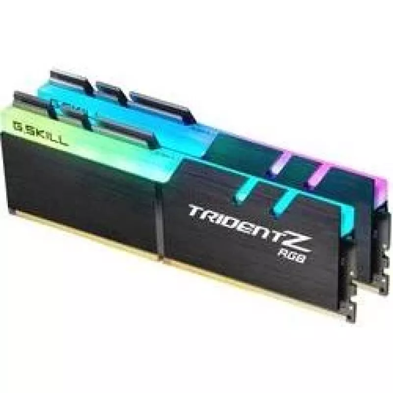 DIMM 16 GB DDR4-3200 (2x 8 GB) kit duplo, memória RAM preta, F4-3200C16D-16GTZR, Trident Z RGB, INTEL XMP