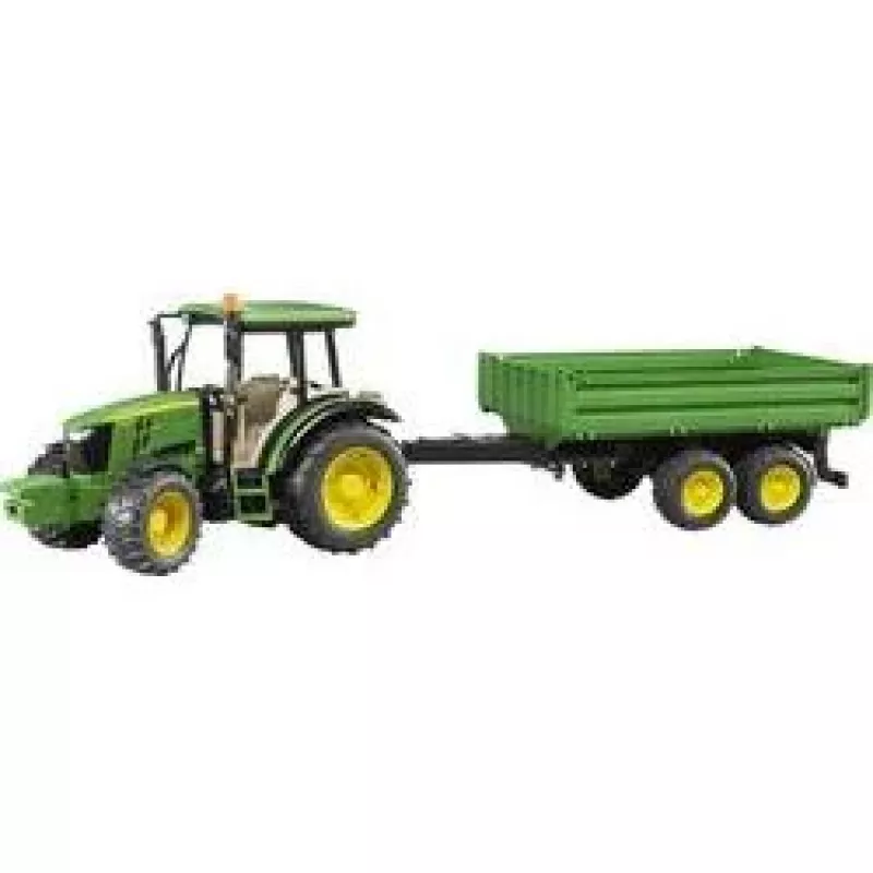 Modelo de trator BRUDER John Deere 5115 M com atrelado basculante