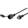 Cabo de alimentação Wentronic Goobay 5 m, preto - conector fêmea Schuko (tipo F, CEE 7/4) > tipo F (tipo F, CEE 7/4) (71472)