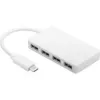 Wentronic Goobay Adaptador multiporto USB-C™ 4x, branco - ligação simultânea de 4x conector fêmea USB 3.0 A a ficha USB-C™ (66274)