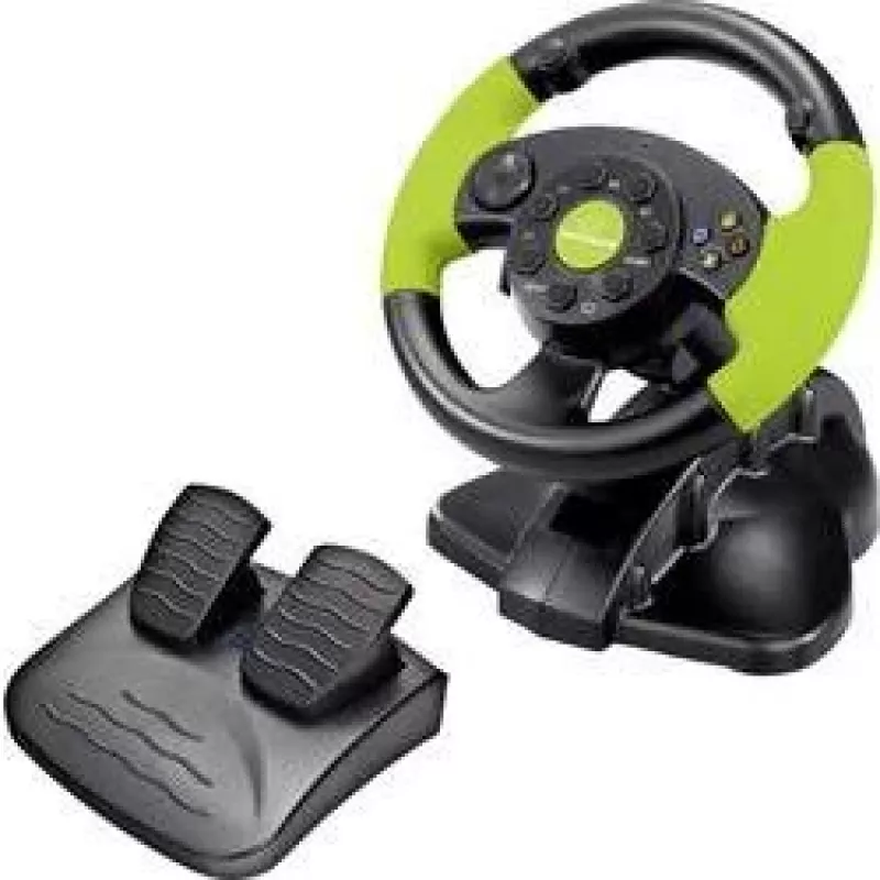 Esperanza EG104 High Octane volante com pedais, PC/PS3/Xbox 360, preto/verde